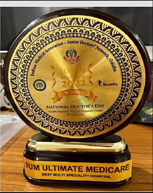 Received the Best Multi-Specialty Hospital award from Indian Medical Association- Junior Doctors’ Network Odisha, at the Youth Health Icon Winner 2022, an event held at ICMR- Regional Medical Research Centre, on Sunday.